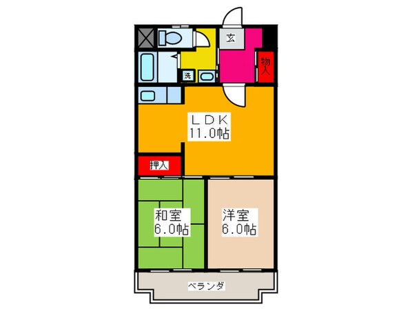 コスモハイツ西川の物件間取画像